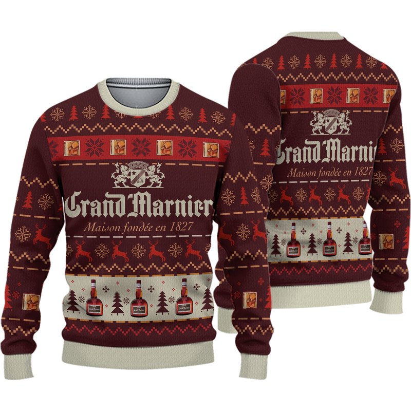 3d Grand Marnier 3d Print Christmas Sweater