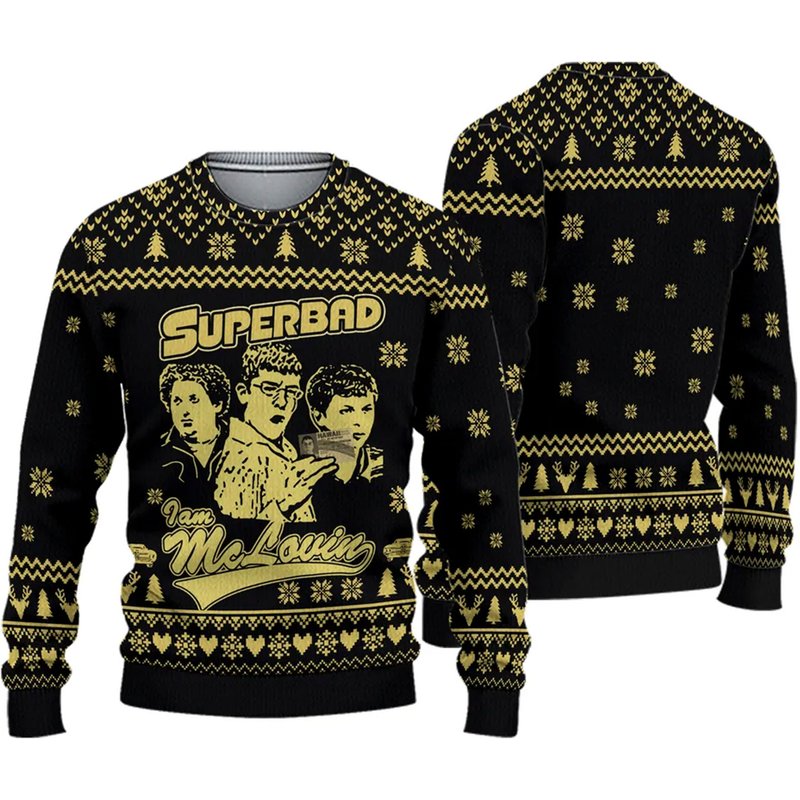 3d I Am Mclovin Superbad 3d Christmas Ugly Sweater — Chandails pour hommes