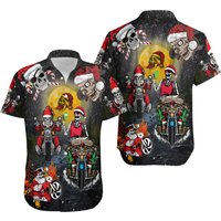 Skeleton Santa Xmas Hawaii Shirt