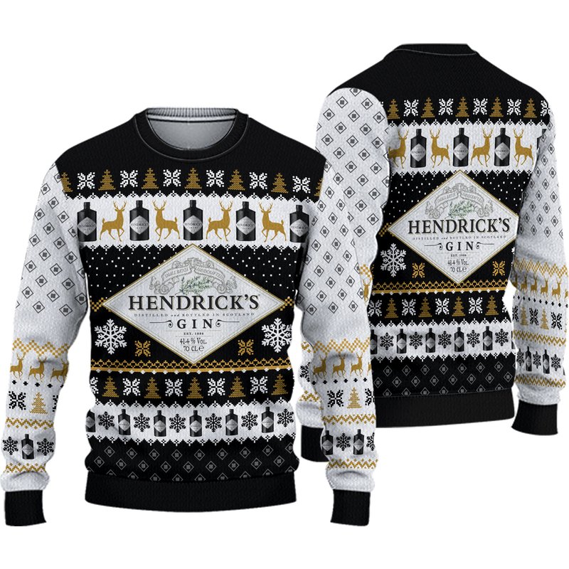 Hendricks Gin Scotland Whiskey Ugly Christmas Sweater — Chandails pour hommes