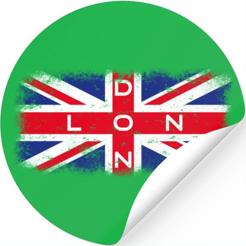 London Uk Vintage Flag — Stickers & Decals