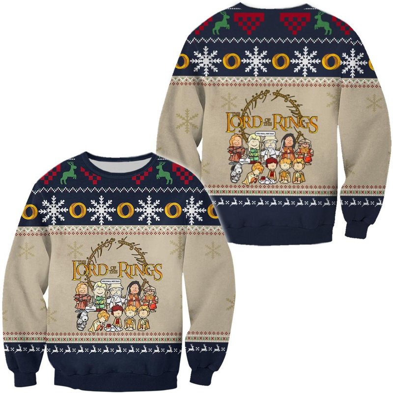Lor Ugly Christmas Sweater, Christmas Unisex Woolen Sweater — Mens Sweaters