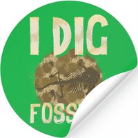Funny I Dig Fossils Paleontology Pun Dinosaur — Autocollants et stickers