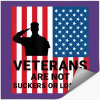 Veterans Are Not Suckers Or Losers Distressed — Stickers & Decals