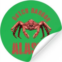 Dutch Harbor Alaska King Crab Fishermen Skull Souv — Stickers & Decals