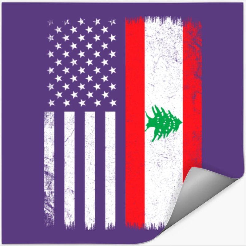 Lebanese American Flag, Lebanese — Autocollants et stickers