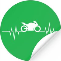 Heartbeat Motor Cycle Love — Stickers & Decals