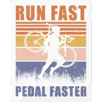 Cyclocross Run Fast Pedal Faster Gravel Cyclist — Autocollants et stickers