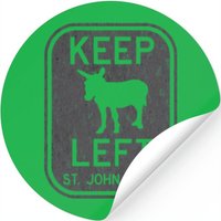 Keep Left St John Usvi Donkey Distressed — Stickers & Decals