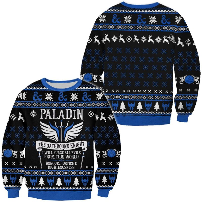 Dnd Classes Collection Christmas 3d Sweater — Chandails pour hommes