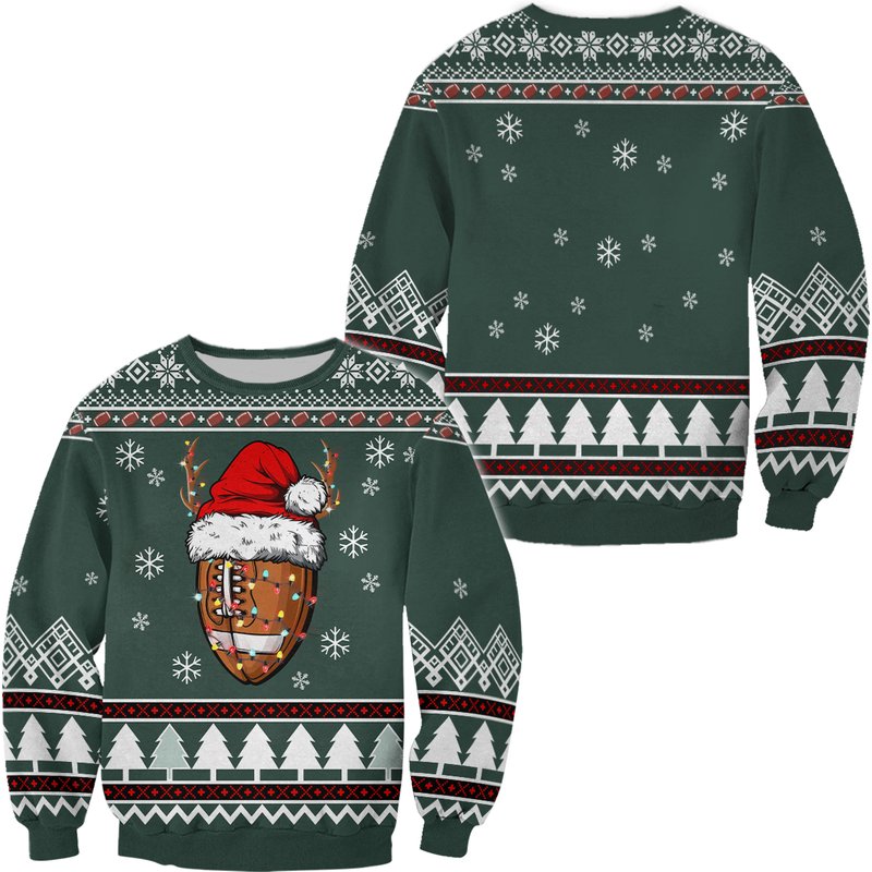 Football Christmas 3d Sweater