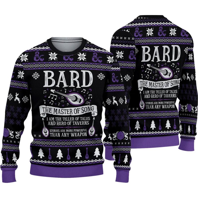 Dnd Classes Collection Christmas 3d Sweater — Chandails pour hommes