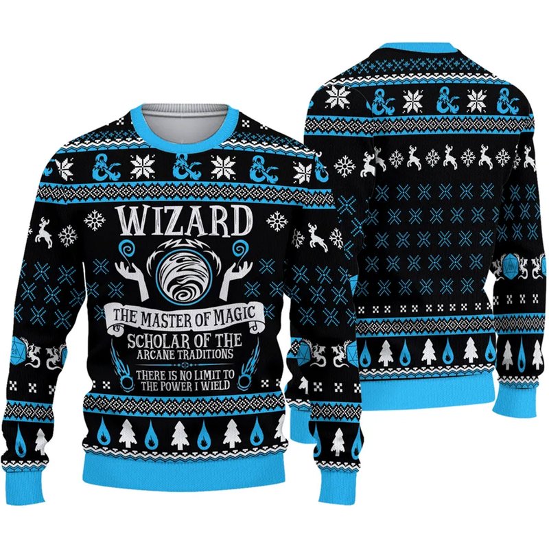 Dnd Classes Collection Christmas 3d Sweater — Chandails pour hommes