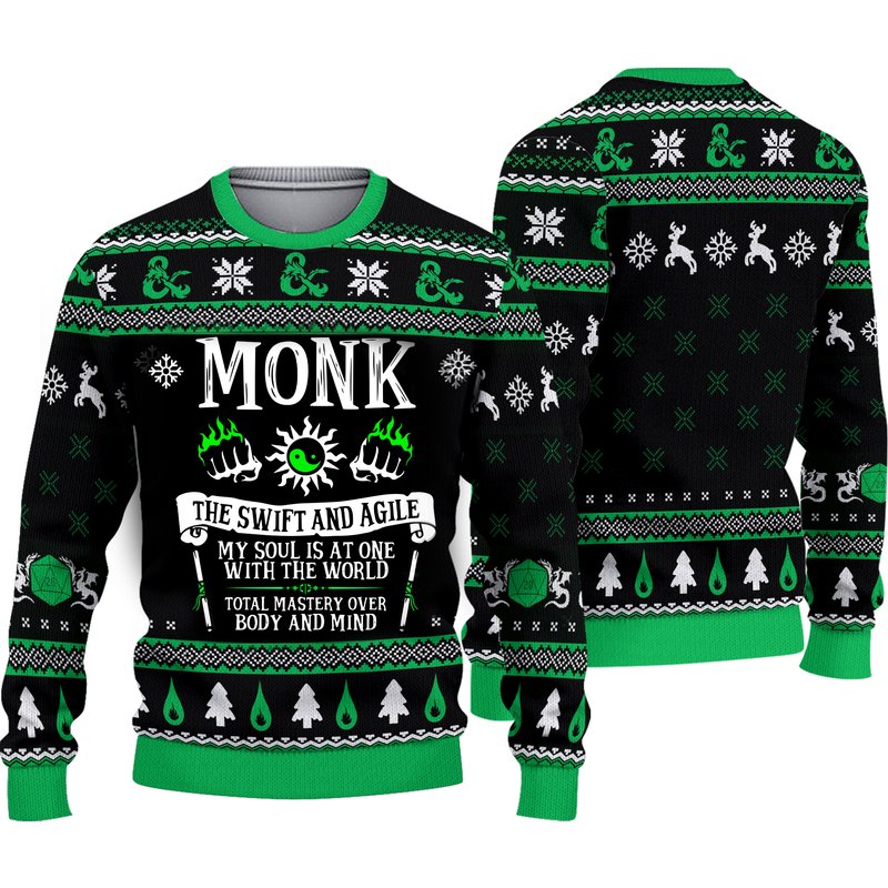 Dnd Classes Collection Christmas Ugly 3d Sweater — Chandails pour hommes