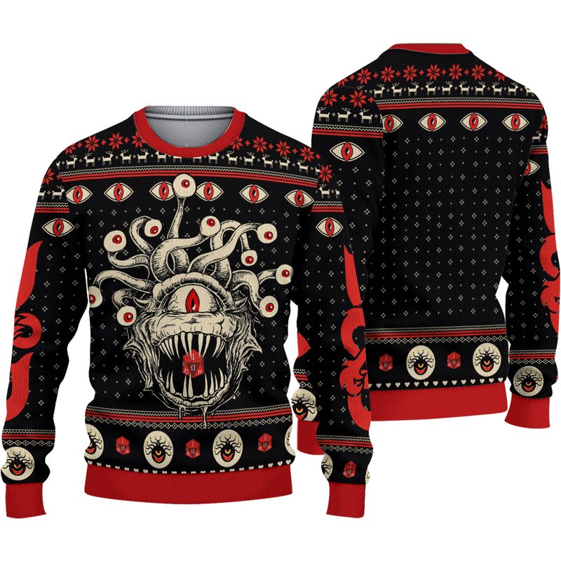 Dnd Classes Collection Christmas 3d Sweater — Chandails pour hommes