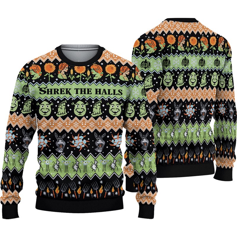 Shrek The Halls Ugly Christmas Sweater