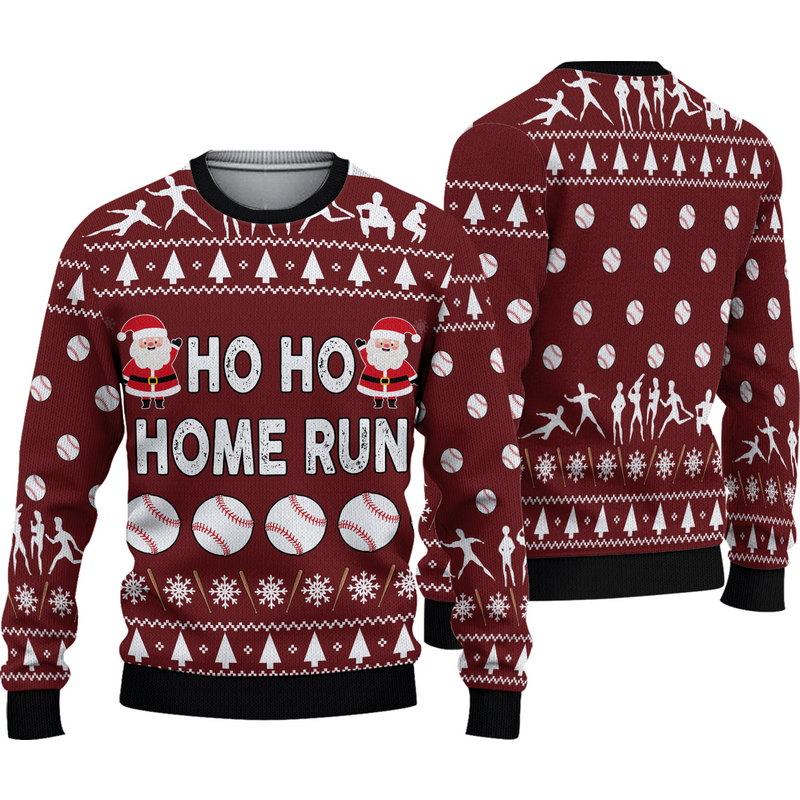 Baseball Hoho Home Run Ugly 3d Sweater