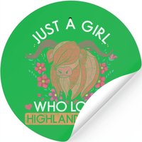 Girl Gift Beef Scottish Highland Cattle — Autocollants et stickers