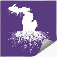 State Of Michigan Rooted Vector Roots Silhouette