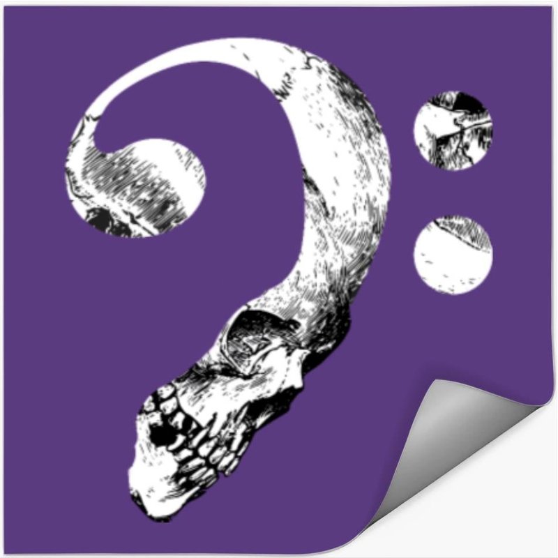 Bass Clef Skull — Autocollants et stickers