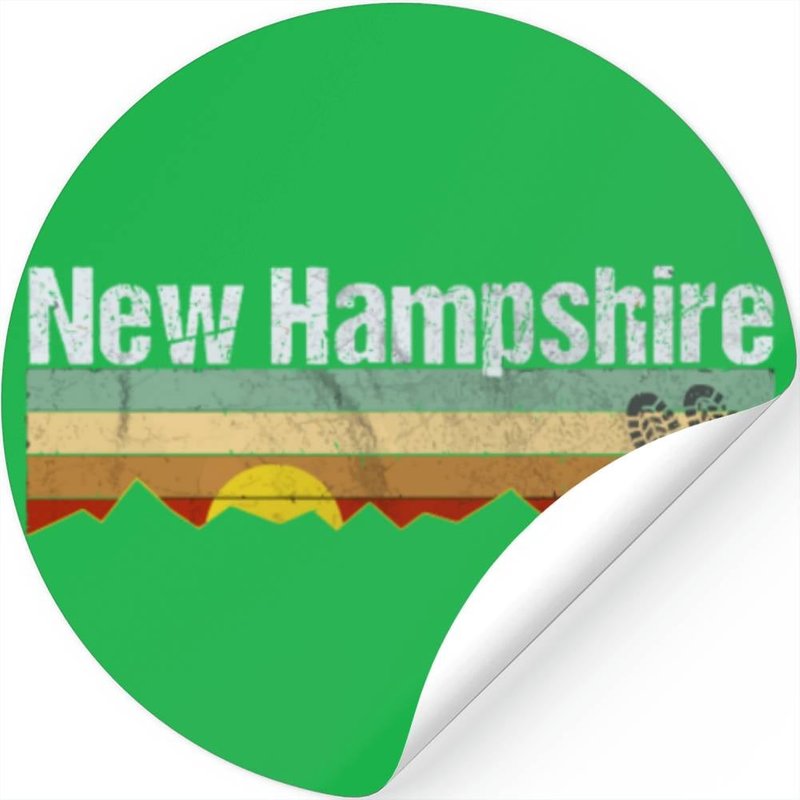 New Hampshire Stickers- Vintage New Hampshire Hikin — Autocollants et stickers