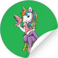 Unicorn Hairdresser Theme Design — Autocollants et stickers