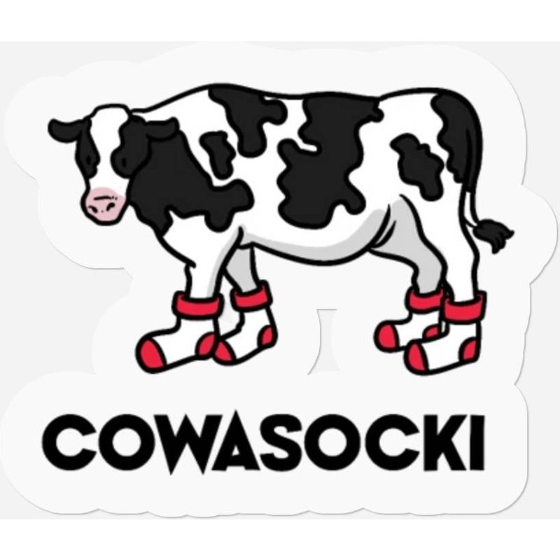 Cow With Socks Cowasocki Irony — Autocollants et stickers