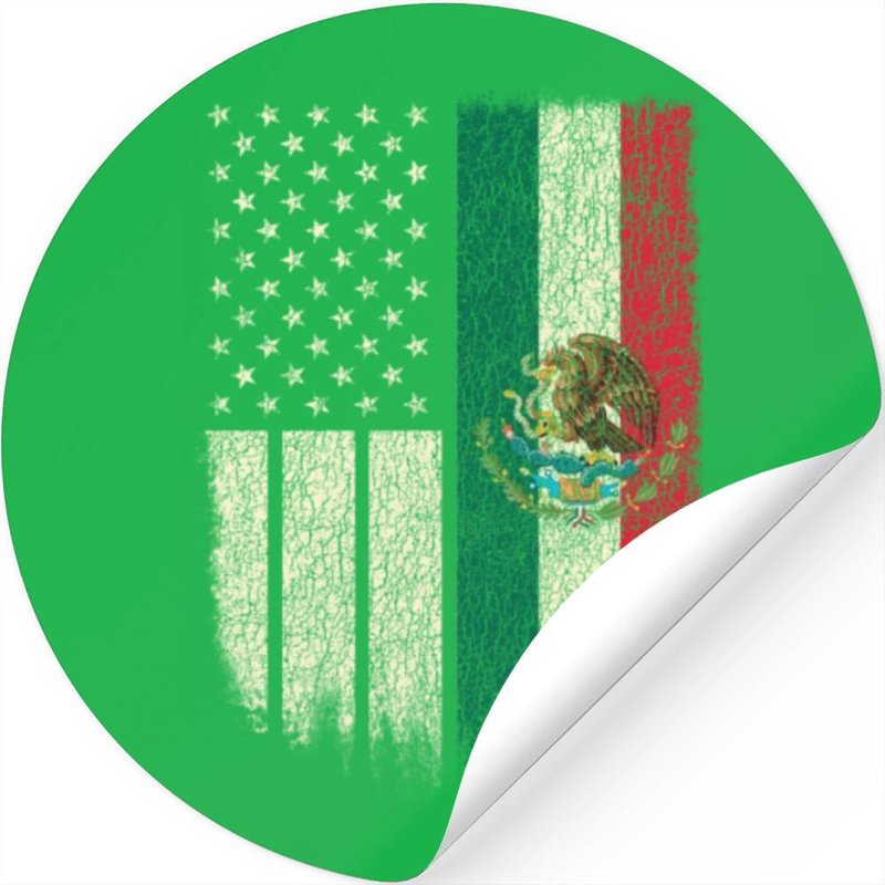 Mexican American Patriot Mexican American Flag — Autocollants et stickers