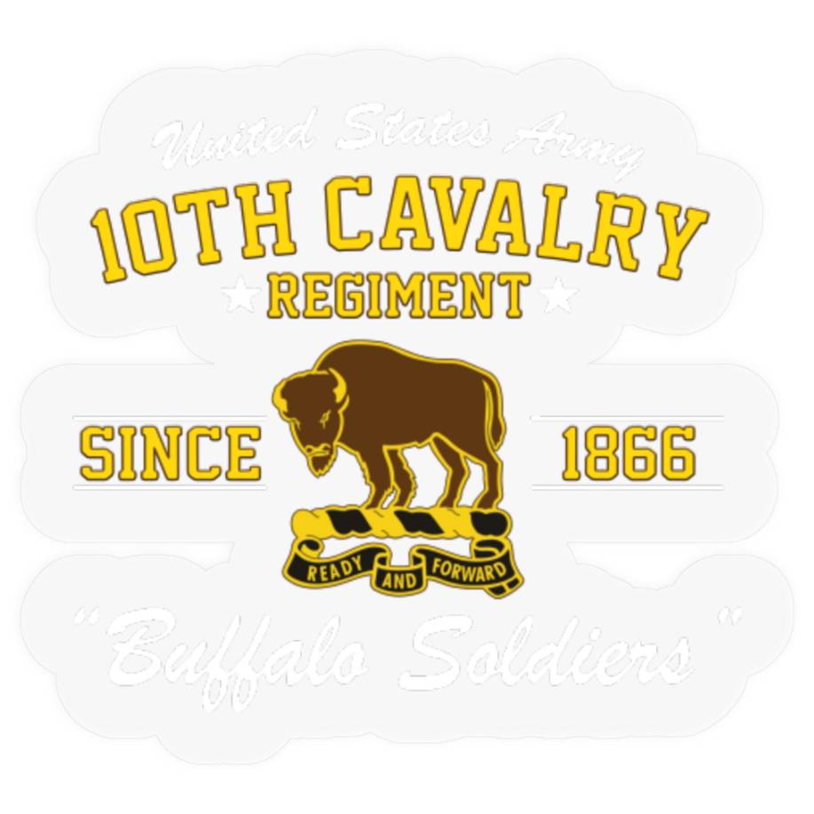 Autocollants du 10e Régiment de Cavalerie - Kiss-Cut 2" x 2" Transparent — Autocollants et stickers