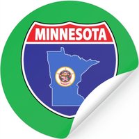 Minnesota Flag Hwy Sign — Autocollants et stickers