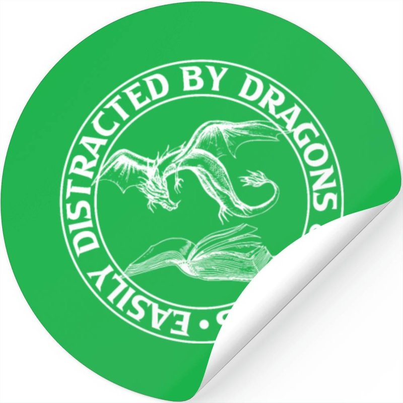 Easily Distracted By Dragons & Books Book Lover Fa