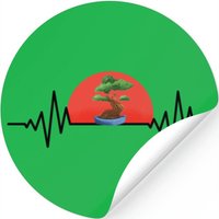 Heartbeat Bonsai Tree Design — Stickers & Decals