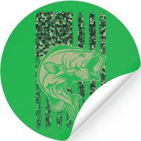 Camo Fish American Flag Usa — Stickers & Decals