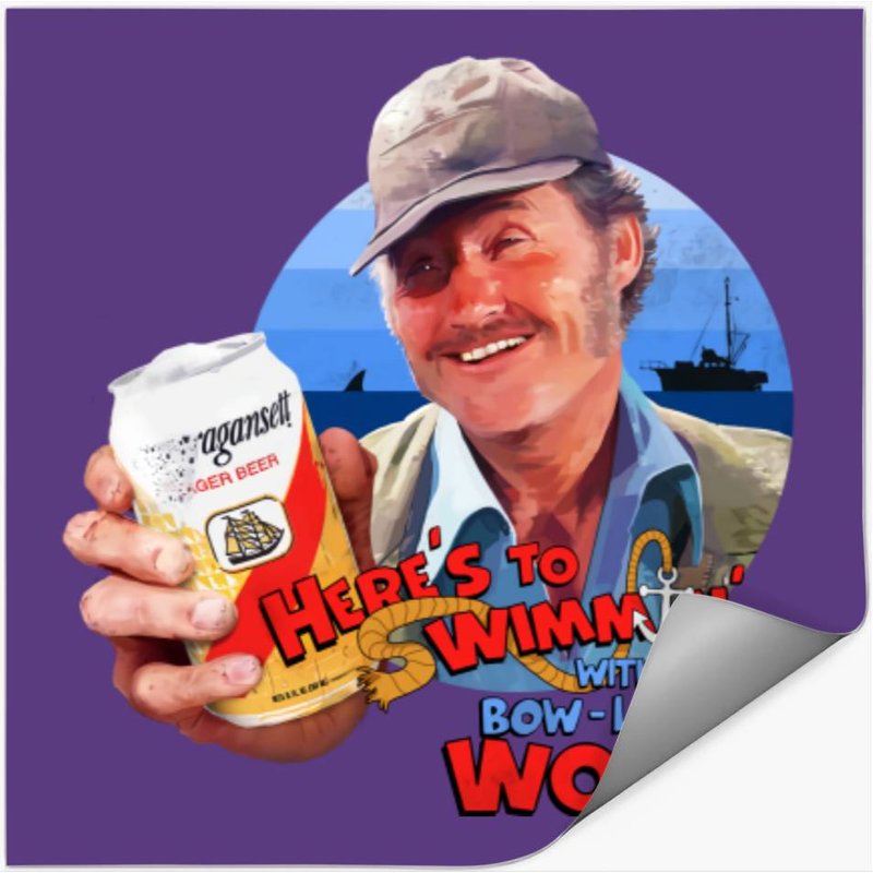 Captain Quint - Jaws - Stickers — Autocollants et stickers