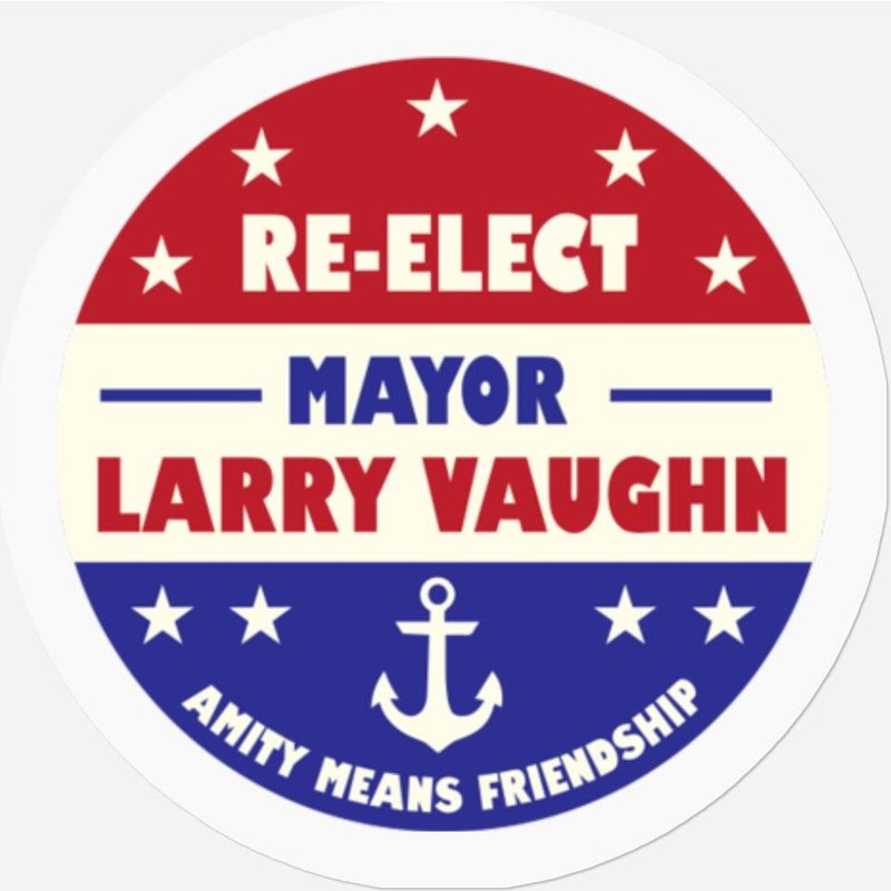 Re-elect Larry Vaughn - Jaws - Stickers — Autocollants et stickers