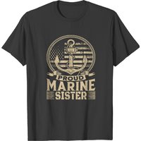 Marine Sister Proud Marine Sister United States Of America Military (2) T-shirts — Mens T Shirts