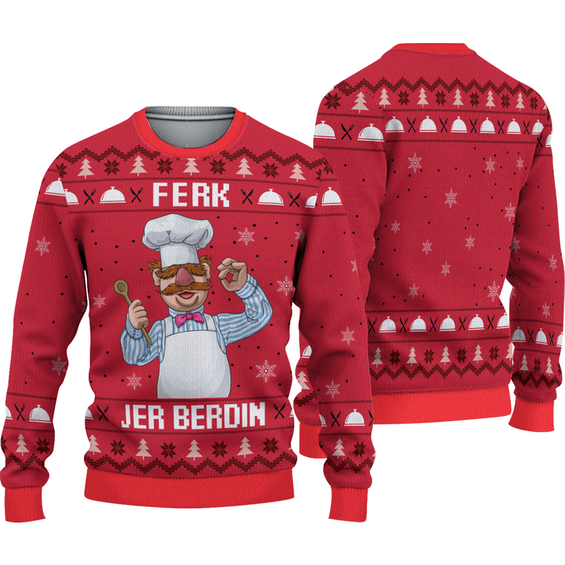 Ferk Jer Berdin The Swedish Chef Christmas Ugly Sweater — Chandails pour hommes
