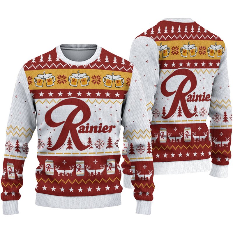 3d Rainier Beer Ugly Sweater Christmas, Christmas Xmas 3d Sweater