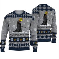 Lord Of The Ring You Shall Not Pass Ugly Knitted Christmas — Chandails pour hommes