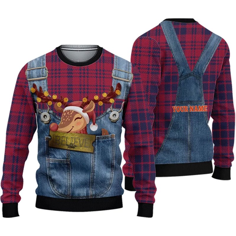 The Polar Express Ticket Reindeer Ugly Sweater — Chandails pour hommes
