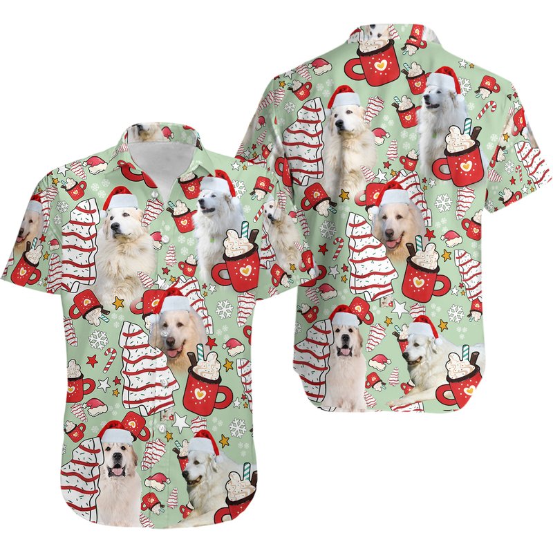 Great Pyrenees Dog Christmas Hawaiian Shirt — Chemises décontractées pour hommes