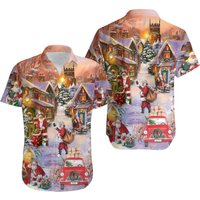 Christmas Santa Christmas Hawaiian Shirt — Chemises décontractées pour hommes