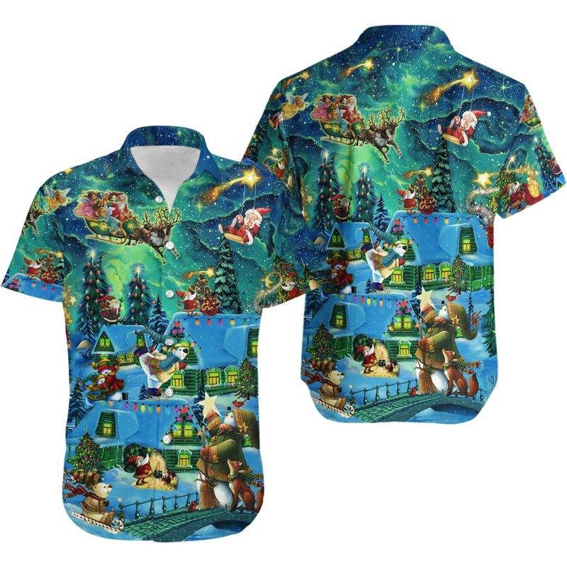 Christmas The Magical Hawaiian Shirt — Chemises décontractées pour hommes