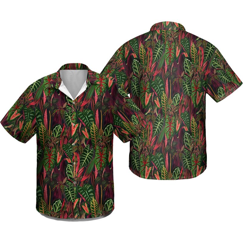 Caladium Floral Plants Hawaiian Shirt — Chemises décontractées pour hommes