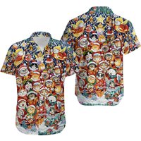 Christmas Cat Funny Happiness Hawaiian Shirt — Chemises décontractées pour hommes