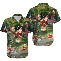 Fishing Merry Christmas Santa A Happy New Reel Hawaiian Shirt