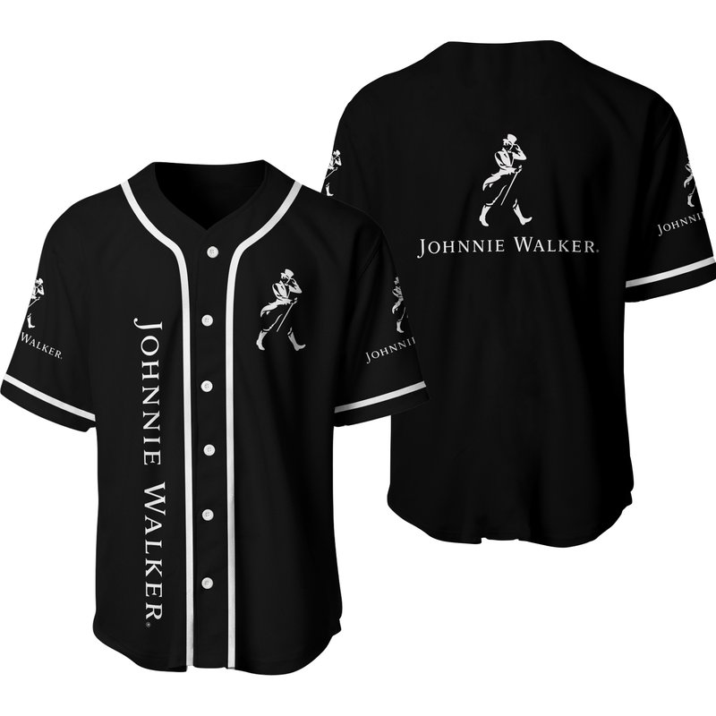 Johnnie Walker Whiskey Baseball Jersey — Mens T Shirts