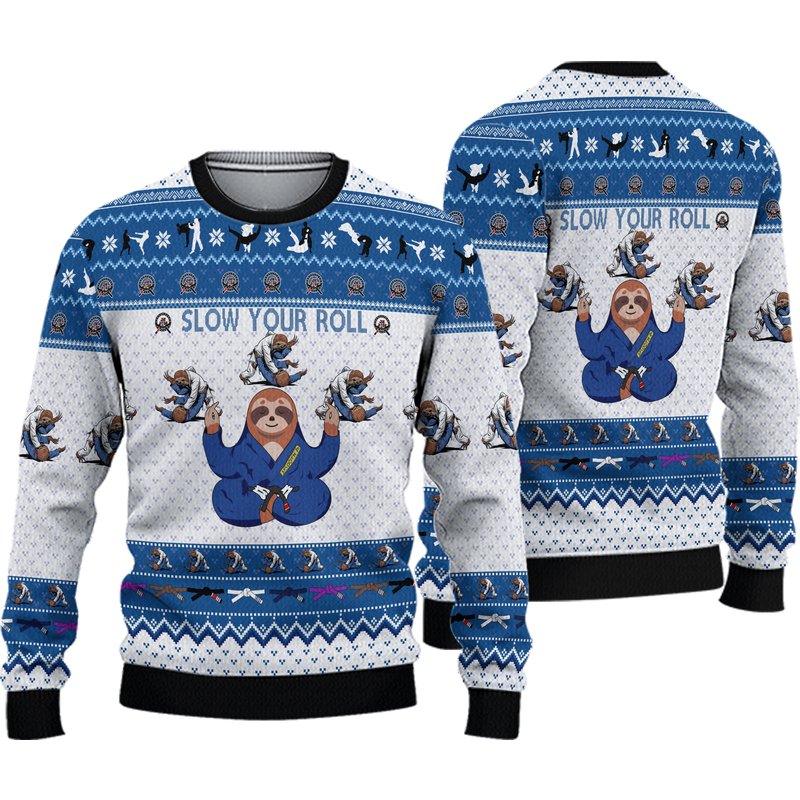 3d Slow Your Roll Jiu-jitsu Sloth Sweater — Chandails pour hommes