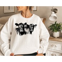 Cow Sweatshirt, Cow Sweatshirt, Western Crewneck Vintage Sweatshirt — Sweats à capuche pour hommes