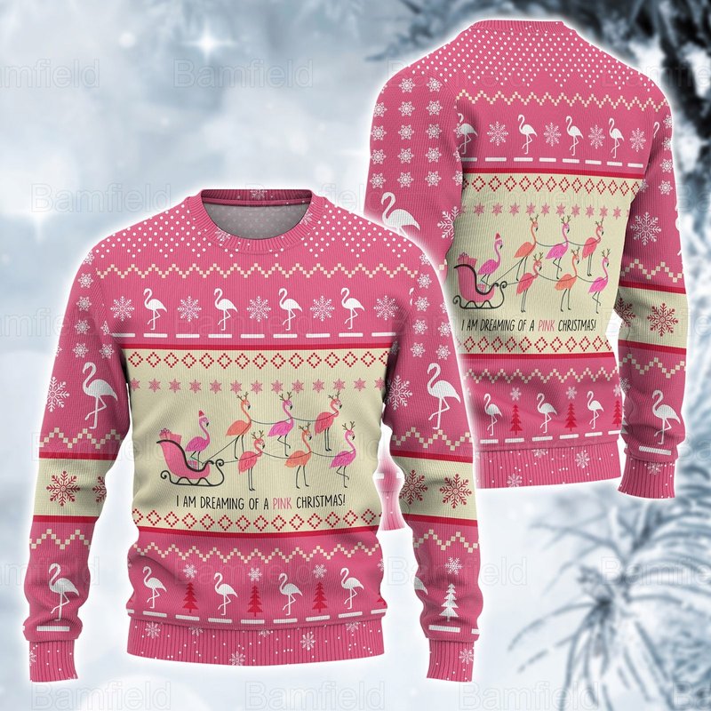 Flamingo Christmas Sweater For Holidays